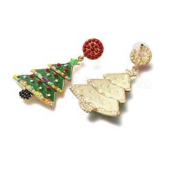 Christmas Alloy Plastic Bead Stud Earrings for Women&nbsp;EJEW-U024-02G-01