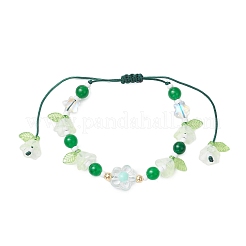 Natural Malaysia Jade Beads Braided Bead Bracelets&nbsp;BJEW-MZ00167-01