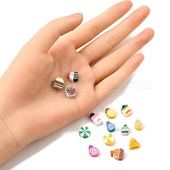 100Pcs 5 Styles Handmade Polymer Clay Beads&nbsp;CLAY-FP0001-16