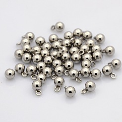 Tarnish Resistant Round 304 Stainless Steel Charms&nbsp;STAS-N025-02-5mm