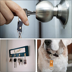 3Pcs 3 Colors Cowhide & Alloy Keychains&nbsp;KEYC-CL0001-22