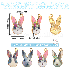 40Pcs 4 Colors Alloy Enamel Pendants&nbsp;ENAM-SC0003-82