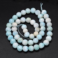 Natural Larimar Round Beads Strands&nbsp;G-O087-10-6mm