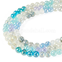 3Strands Electroplate Glass Beads Strands&nbsp;EGLA-TA0013-55
