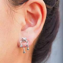 Alloy Frog Front Back Stud Earrings for Men Women&nbsp;EJEW-H088-01AS