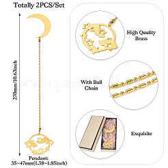 Brass Moon & Star Charms Bookmarks&nbsp;AJEW-TAC00030