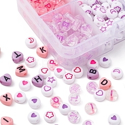 8 Style Pink & Purple Series Opaque Acrylic Beads&nbsp;MACR-YW0001-50