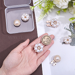 6Pcs 3 Styles Flat Round & Flower Alloy Resin Cufflinks&nbsp;FIND-ME0004-45