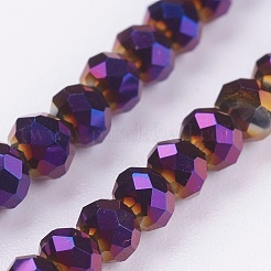Electroplate Glass Beads Strands&nbsp;EGLA-D020-3x2mm-84