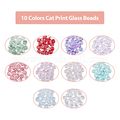 200Pcs 10 Colors Transparent Spray Painted Glass Beads&nbsp;GLAA-DC0001-24