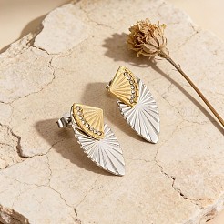 304 Stainless Steel Rhinestone Stud Earrings for Women&nbsp;WG5D728-01