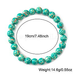 Crackle Synthetic Imperial Stone Round Beaded Stretch Bracelets for Women&nbsp;IQ5974