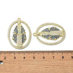 Rack Plating Brass Micro Pave Cubic Zirconia Pendants&nbsp;KK-R157-14E-G