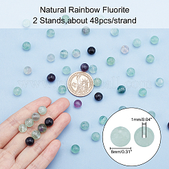 Natural Rainbow Fluorite Bead Strands&nbsp;G-AR0002-07
