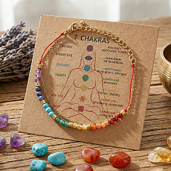 7 Chakras Synthetic Turquoise & Natural Lapis Lazuli & Carnelian Round Beads Double Layers Bracelets&nbsp;CC9331-2