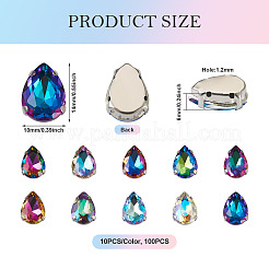 100Pcs 10 Colors Sew on Rhinestone&nbsp;DIY-CW0001-38