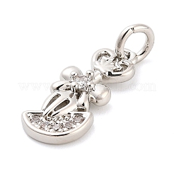 Brass Micro Pave Cubic Zirconia Pendants&nbsp;KK-H527-12P