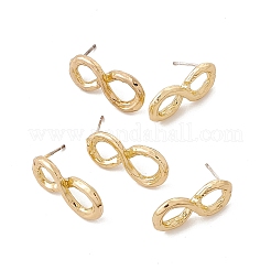 Brass Number Stud Earrings with 925 Sterling Silver Pins for Women&nbsp;LS-EJEW-A077-01H