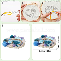 DIY Coaster Punch Needle Embroidery Starter Kits for Beginners&nbsp;DIY-WH20095-003D