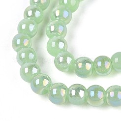 Electroplate Imitation Jade Glass Beads Strands&nbsp;GLAA-T032-J4mm-AB03