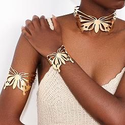 Hollow Out Butterfly Alloy Cuff Choker & Armlet & Cuff Bangles Sets foR Women&nbsp;FS-WG417DC-03