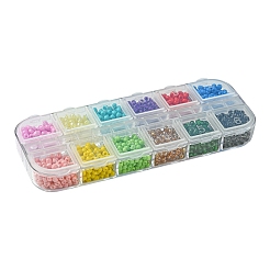 54G 12 Colors Baking Paint & Transparent Glass Seed Beads&nbsp;SEED-FS0001-19