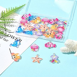 24Pcs 8 Styles Resin Pendants&nbsp;RESI-FS0002-18A