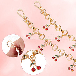 Alloy Hyacinth Rhinestone Cherry Charm Aluminum Purse Decorative Chains&nbsp;AJEW-WH0248-913