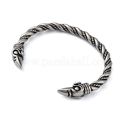 Viking 304 Stainless Steel Twisted Eagle Open Cuff Bangles for Men&nbsp;BJEW-U001-02P