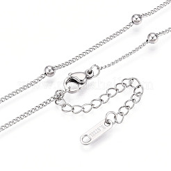 Non-Tarnish 304 Stainless Steel Satellite Chain Necklace for Men Women&nbsp;NJEW-E076-01P