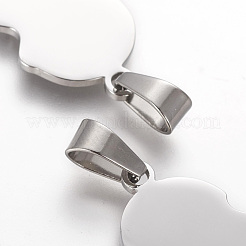 Tarnish Resistant 304 Stainless Steel Split Pendants&nbsp;STAS-F214-01P
