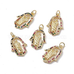 Brass Colorful Cubic Zirconia Pendants&nbsp;KK-E068-VA202-2