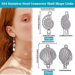 20Pcs 2 Styles 304 Stainless Steel Connector Charms&nbsp;STAS-BBC0007-67P