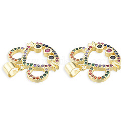 Brass Micro Pave Cubic Zirconia Pendants&nbsp;KK-N227-125