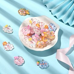 25Pcs 5 Styles Translucent Resin Pendants&nbsp;RESI-CJ0003-07