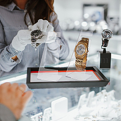 L Shaped Acrylic Single Watch Display Stands&nbsp;ODIS-WH0086-089B-01