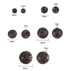 5 Style Natural Lava Rock Round Beads Strands&nbsp;G-CJ0001-52