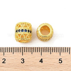 Brass Micro Pave Cubic Zirconia European Beads&nbsp;KK-P297-05G-03