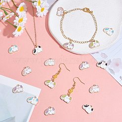 25 Pieces Cat Enamel Charm Pendant Kitten Charm Cute Cat Animal Pendant Mixed Color for Jewelry Necklace Earring Nracelet Making Crafts&nbsp;JX734A