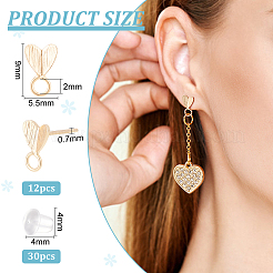 6 Pairs Brass Stud Earring Finding&nbsp;KK-BC0011-90