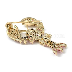 Cray Brass Micro Pave Cubic Zirconia Brooches for Backpack Clothes&nbsp;JEWB-I040-02