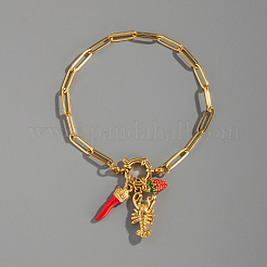 304 Stainless Steel Enamel Charm Bracelets&nbsp;QW1614