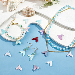 64Pcs 8 Colors Opaque Cellulose Acetate(Resin) Pendants&nbsp;RESI-PH0001-76