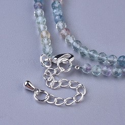 Natural Fluorite Beaded Necklaces&nbsp;NJEW-K114-B-A16