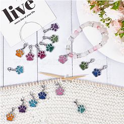 Cat Paw Prints Locking Stitch Markers&nbsp;HJEW-SC0001-33