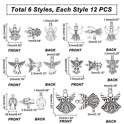 72Pcs 6 Style Tibetan Style Alloy Pendants&nbsp;FIND-PH0005-50
