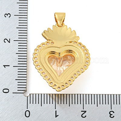 Rack Plating Brass Pendants&nbsp;ZIRC-L100-163G-07-1