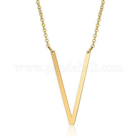 201 Stainless Steel Initial Pendants Necklaces NJEW-S069-JN004D-V-1
