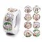 8 Patterns Paper Thank You Gift Sticker Rolls, Round Dot Decals for DIY Scrapbooking, Craft, Lion Pattern, Colorful, 25mm, 500pcs/roll