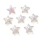 UV Plating Rainbow Iridescent Transparent Acrylic Beads, Two Tone, Star, WhiteSmoke, 15.5~16x16.5x9.5mm, Hole: 2.6mm
